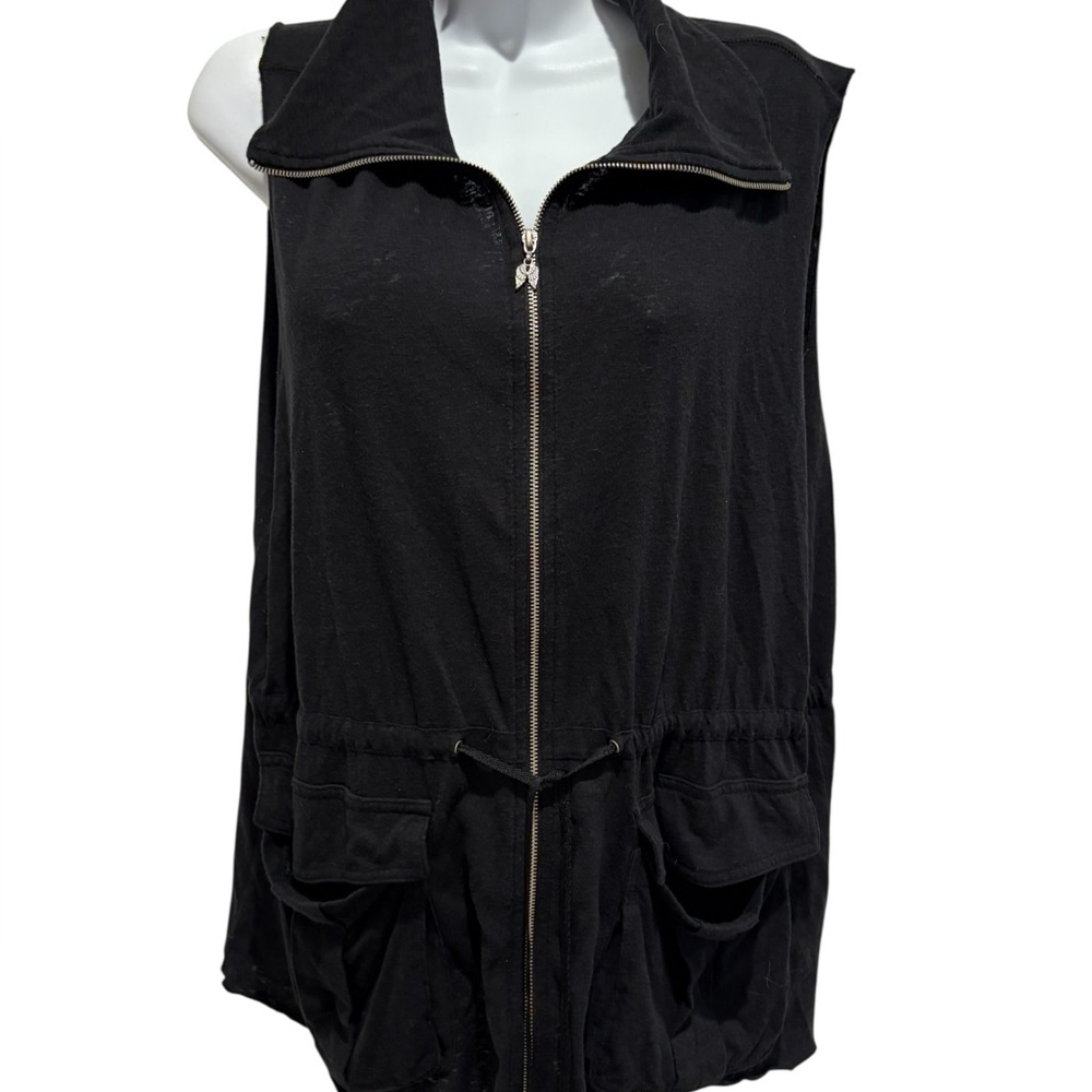 VICTORIA’S SECRET Womens Sleeveless Black Vest Cargo Utility Lightweight Size XL